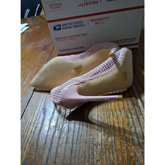 New Size 7 Simmi London Pink Fishnet Stiletto High Heel Pump Sexy Dress Shoes - Picture 7 of 10
